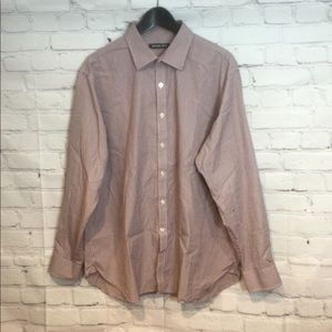 MICHAEL KORS RED CHECK LONG SLEEVE BUTTON DOWN SHIRT EUC SZ 17.5